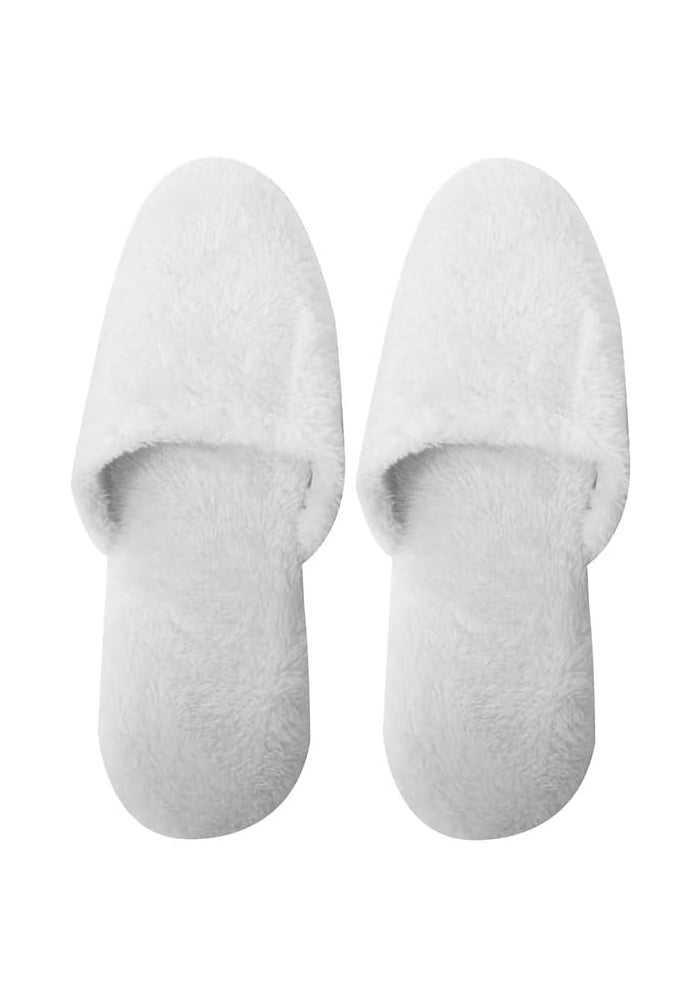 DAISO Unisex Backless Slippers - Memory Foam - Fluffy - US 5-7 EU 36-39.5 - White - Image 1